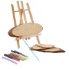 Wooden drawing board and easel set, children's art wooden drawing board Item Picture